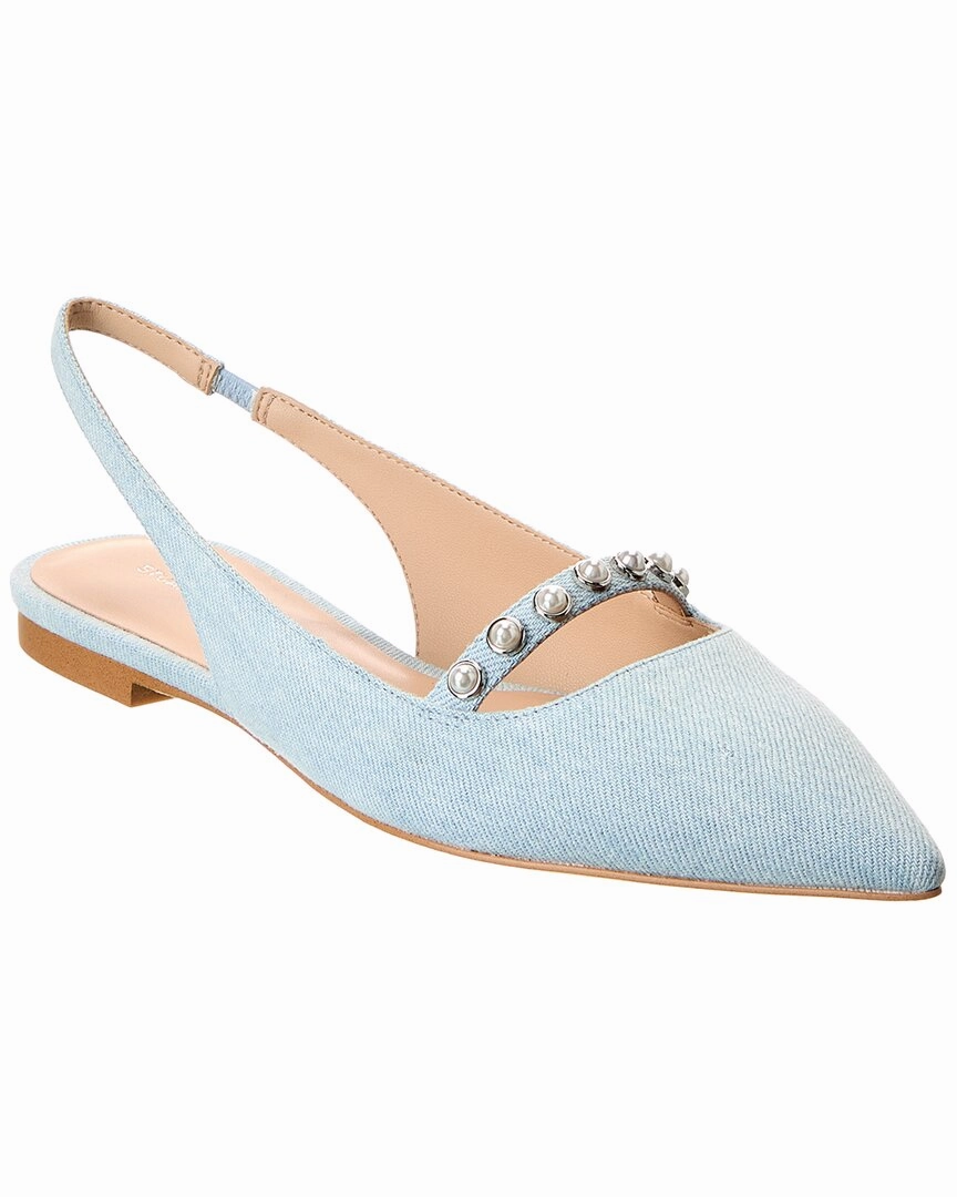 Anti   Static Stuart Weitzman Pearl Denim Slingback Flat