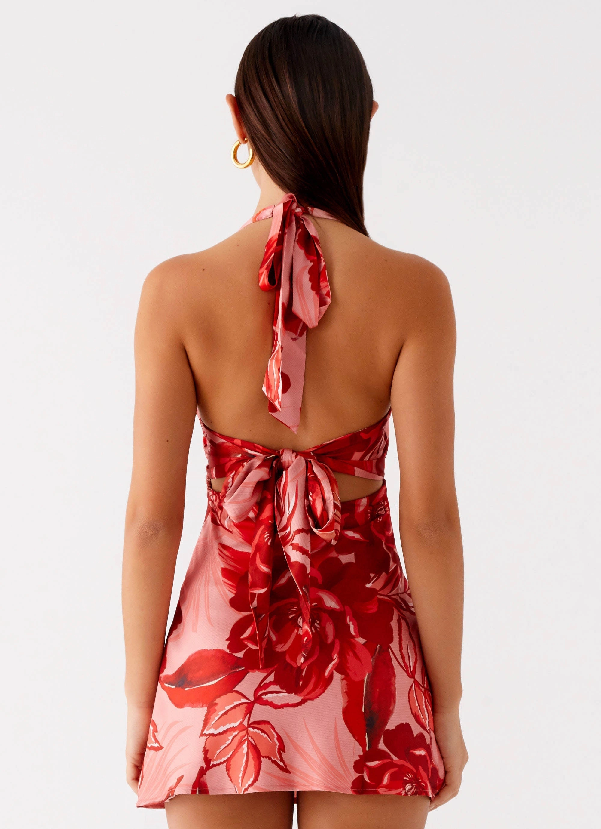 Heavy Hearted Mini Dress - Sicily Sunsets Print Interchangeable-Detail