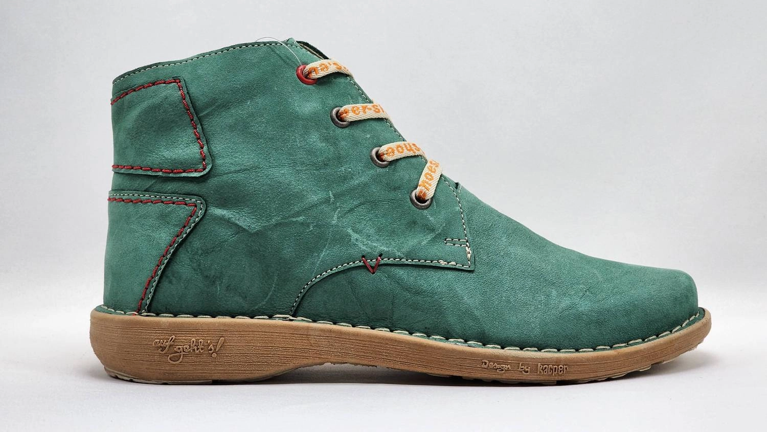 Relaxing Step Women's Old-Fashioned Zip-Up Leather Boots In Green