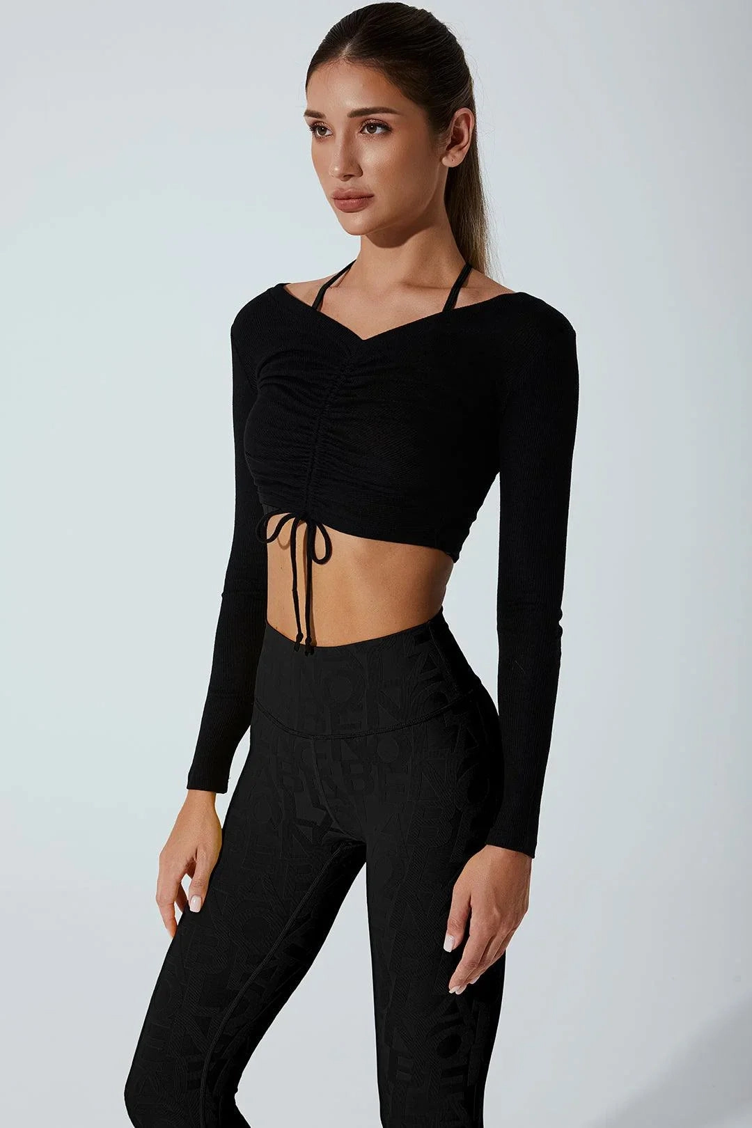 Helen Long Sleeve Drawstring - Black Urban Style Trend Adaptable