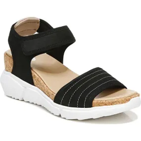 Ergonomic Design Comfy Vacation Sandals Hey Girl Womens Faux Suede Ankle Strap Wedge Sandals