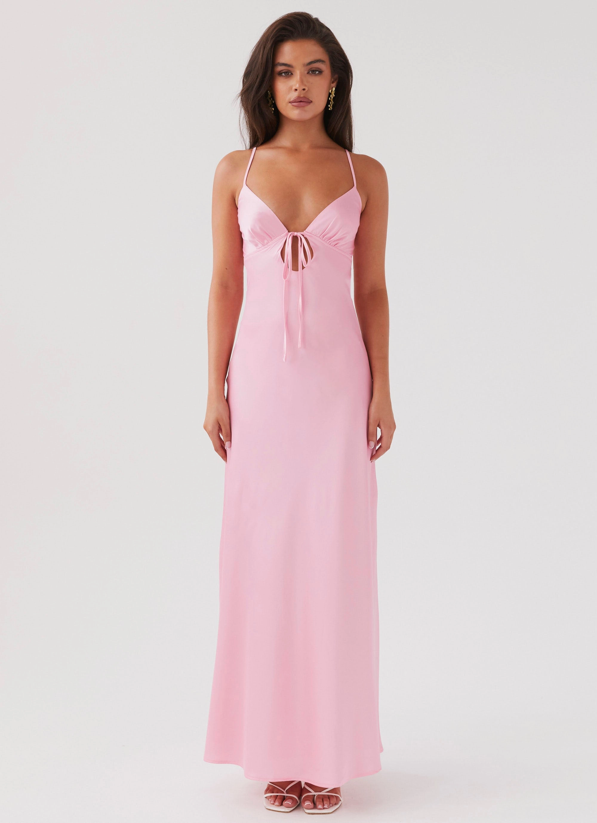 Flora Satin Maxi Dress - Candy Charming Style