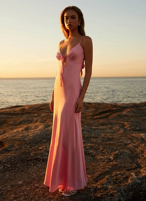Flora Satin Maxi Dress - Candy Villa Mood Daily Go