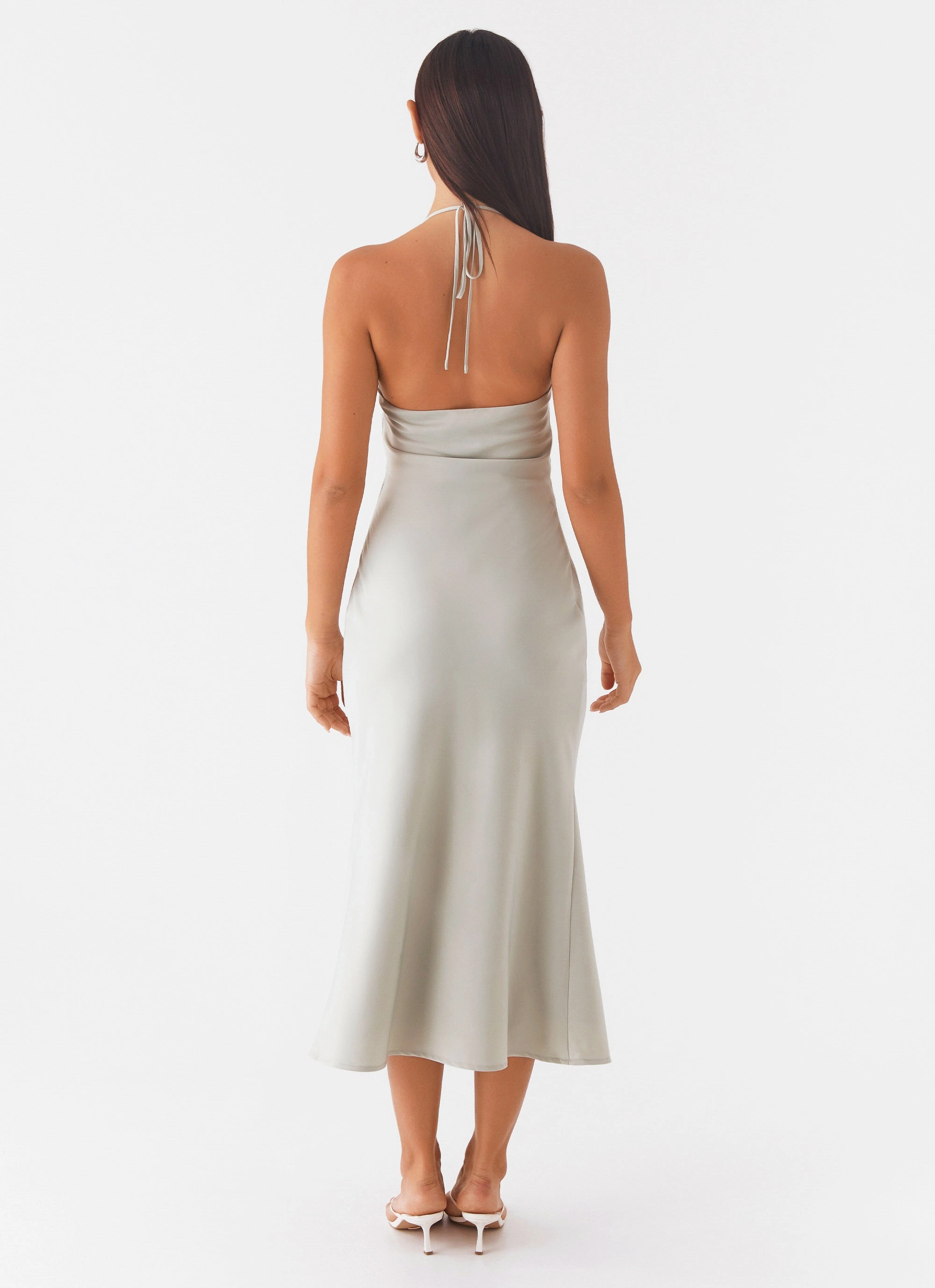 Halter-Neck High Note Midi Dress - Sage
