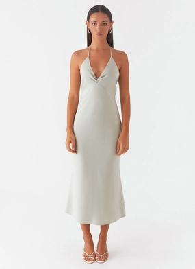 High Note Midi Dress - Sage Balanced Lines