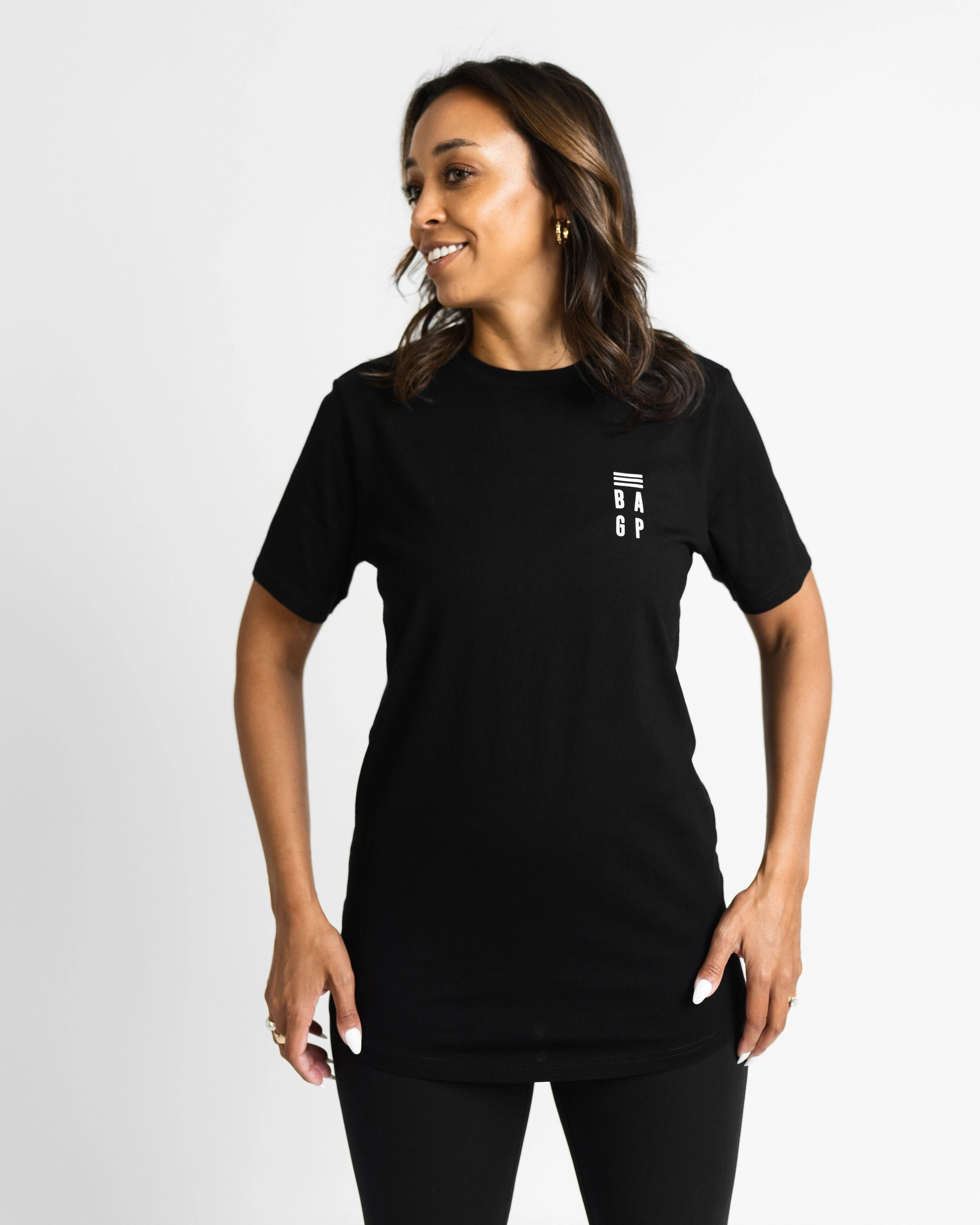 Signature Heavyweight Scallop T-Shirt - Black brandable Temperature Control Fabric