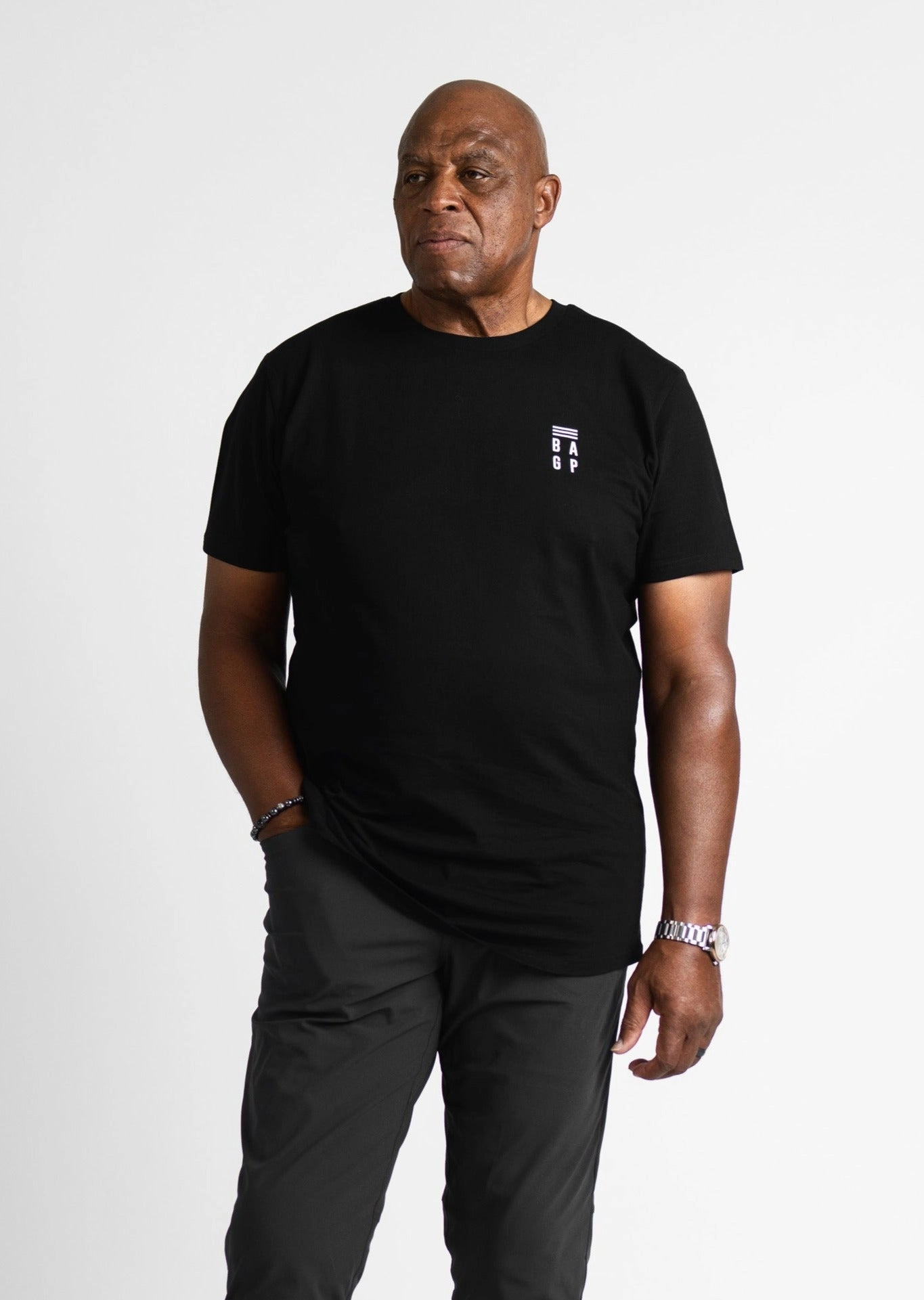 Signature Heavyweight Scallop T-Shirt - Black Sleek Waistband