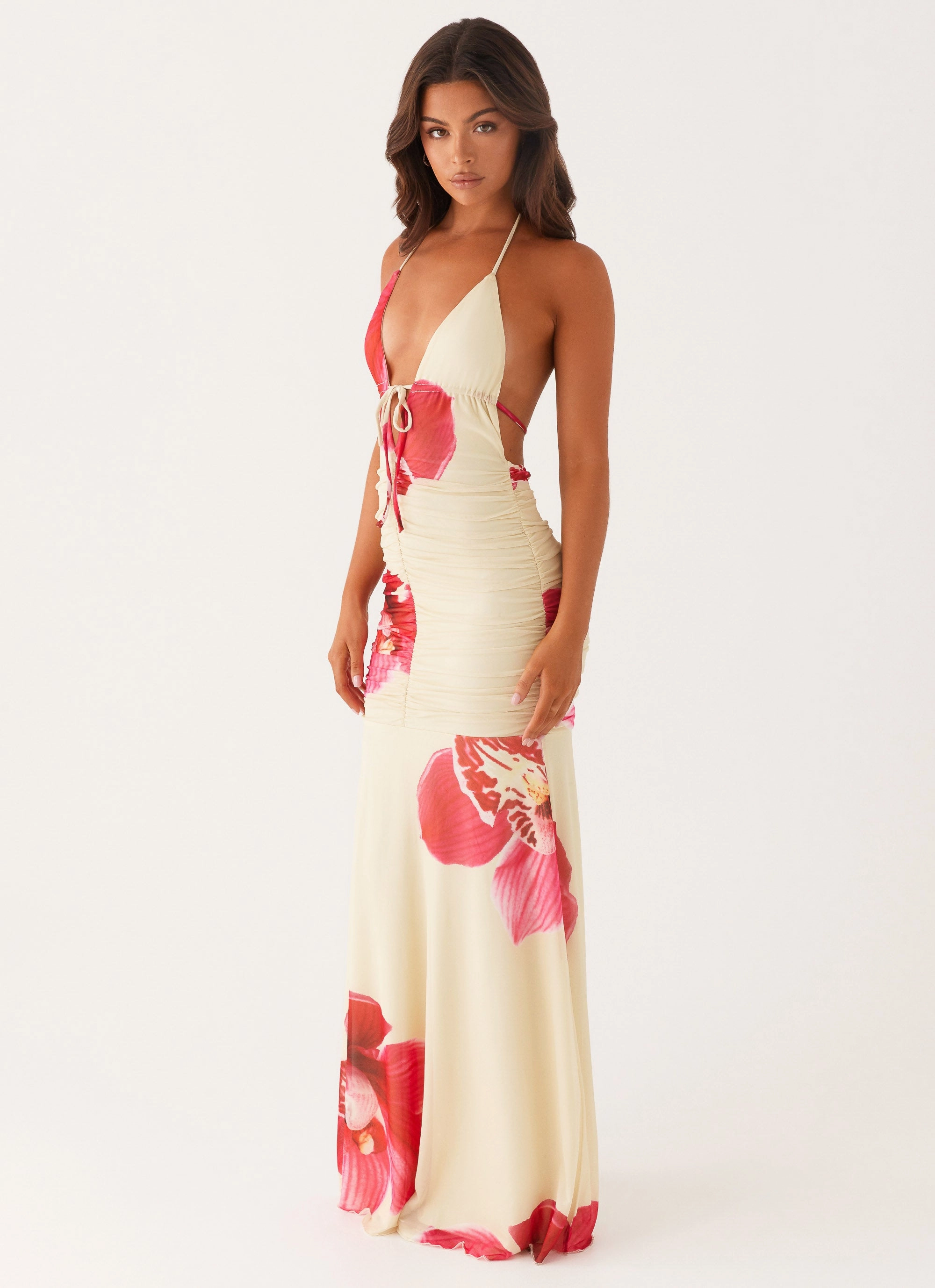 Hollywood Maxi Dress - Orchid Yellow Comfortable Waistband
