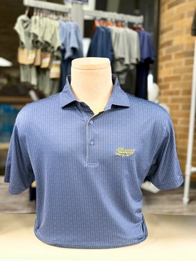 Horn Legend Polo, navy with football print, Chargers lightening bolt Minimalist Layer