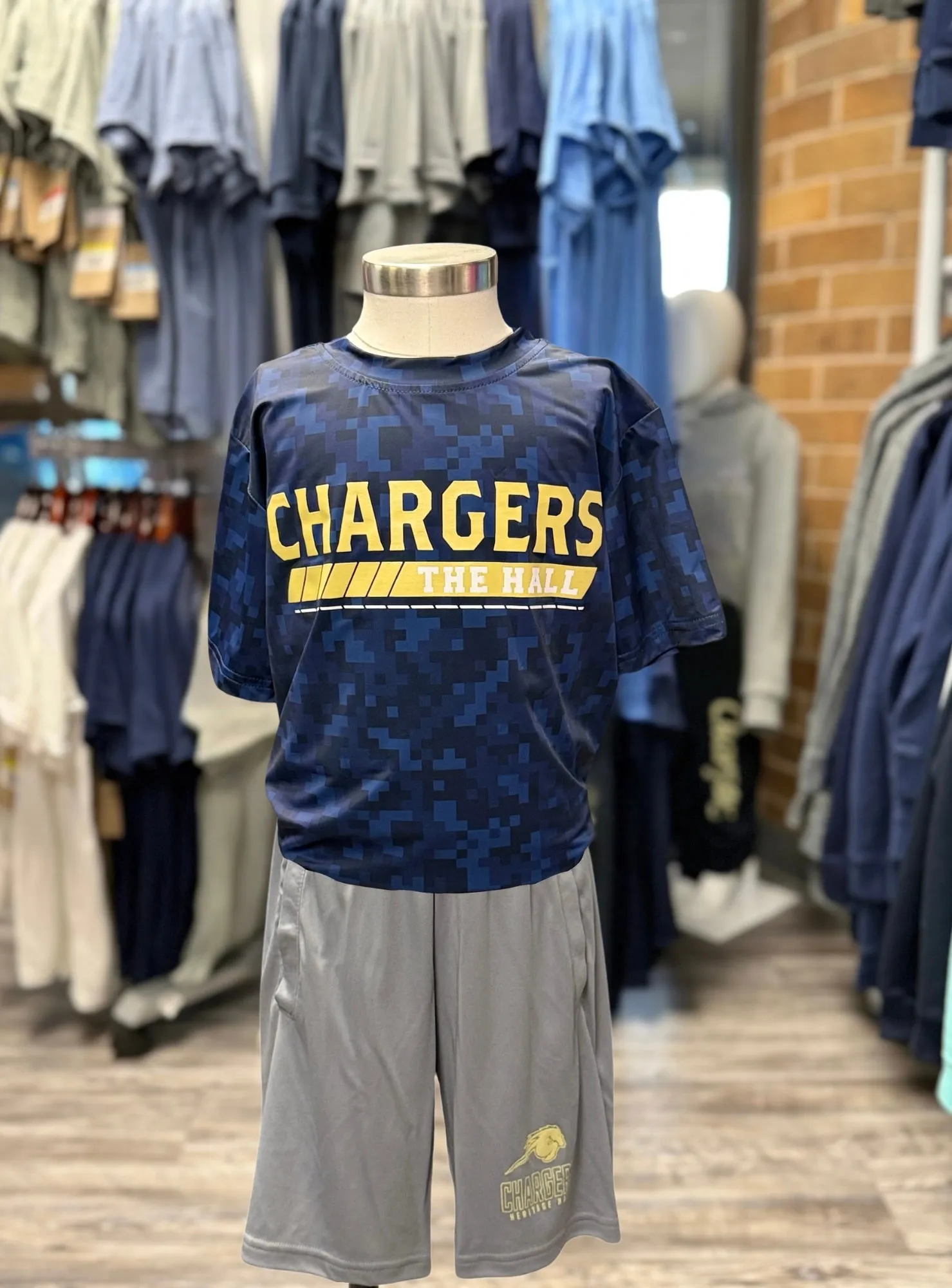 Youth sport t-shirt, navy digital camo Comfy Stretch Fit