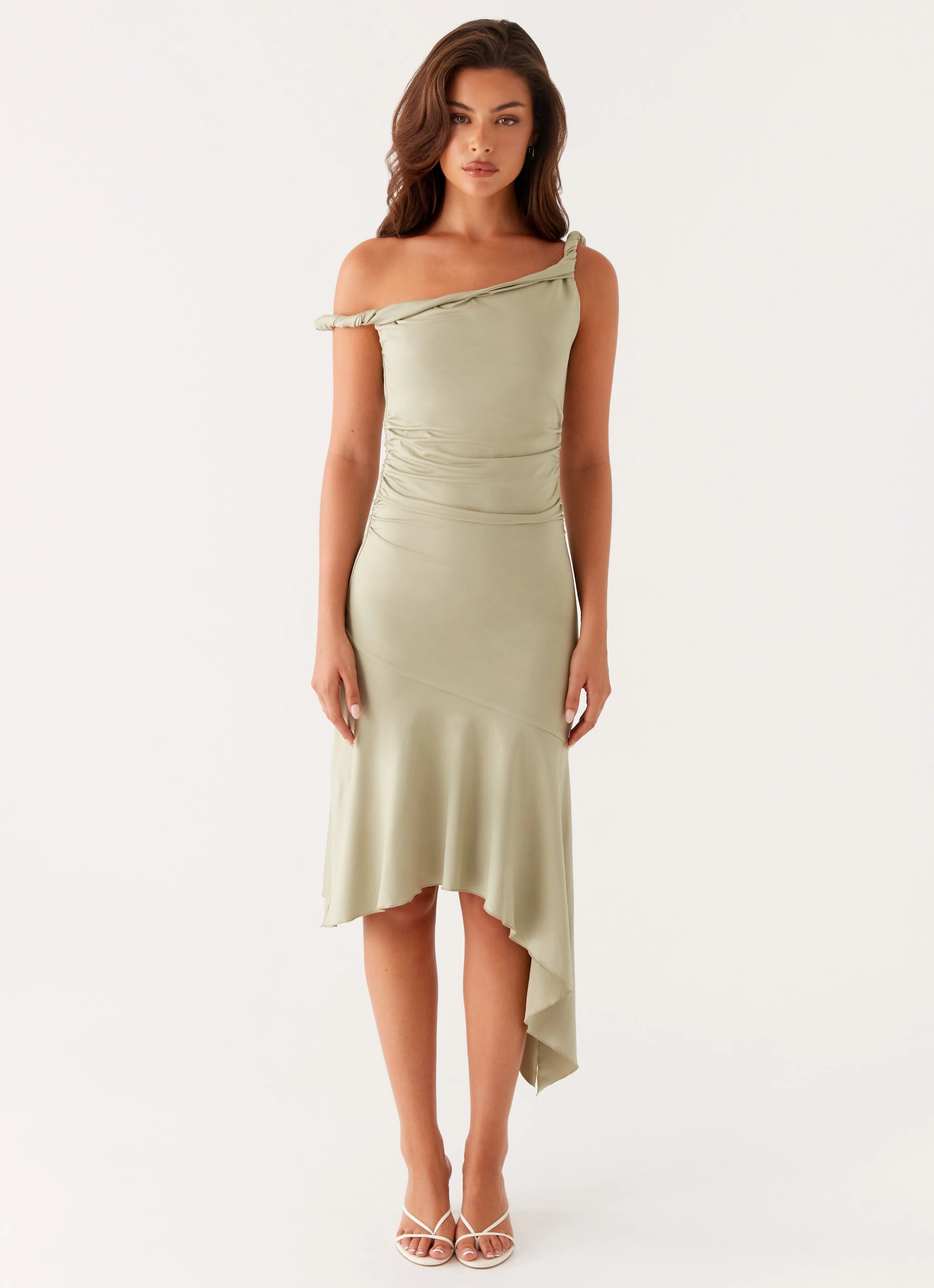 Luxe Fabric Best-Seller Huntah Midi Dress - Sage