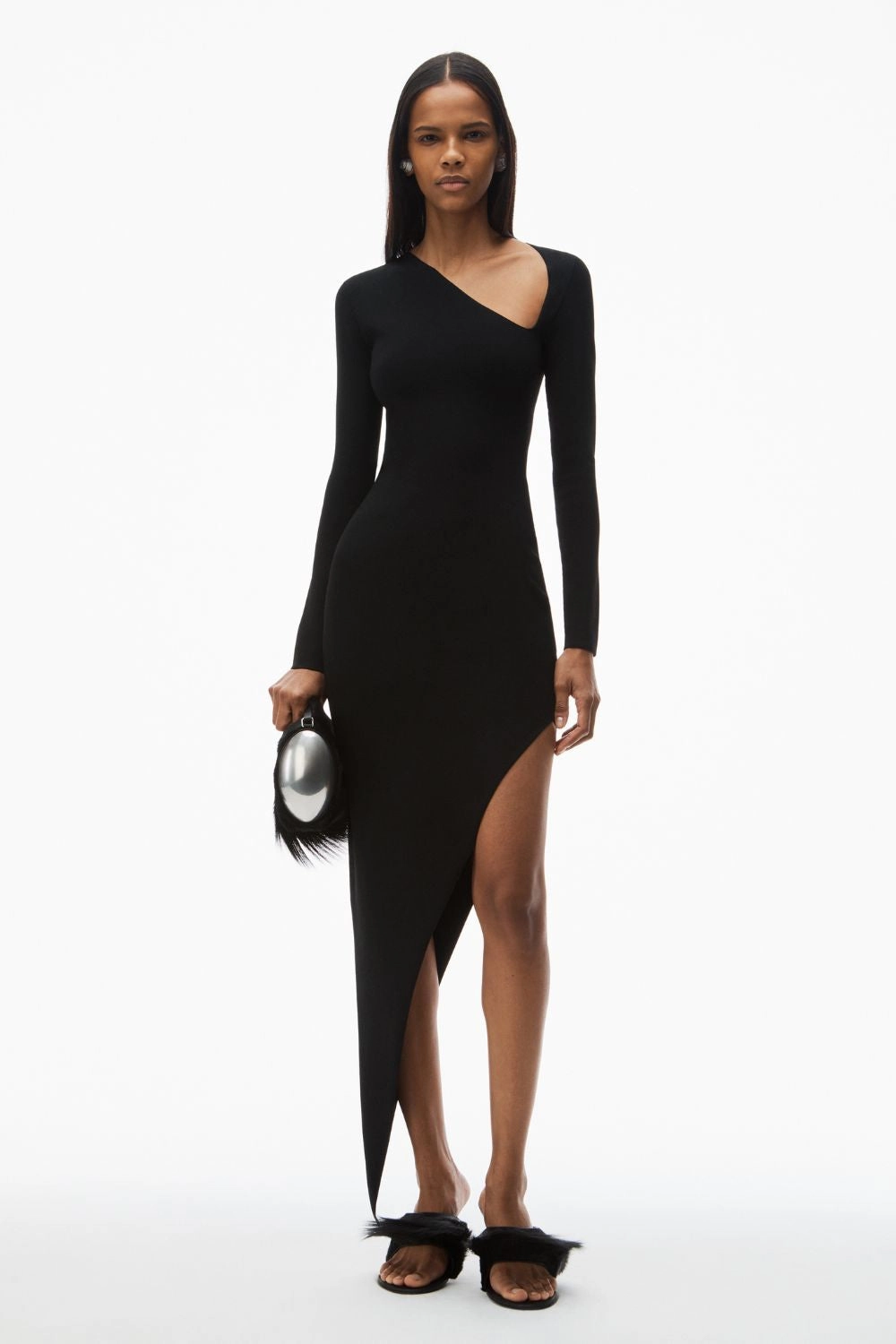 Asymmetric Long-sleeve Dress Effortless Comfort Easy Look