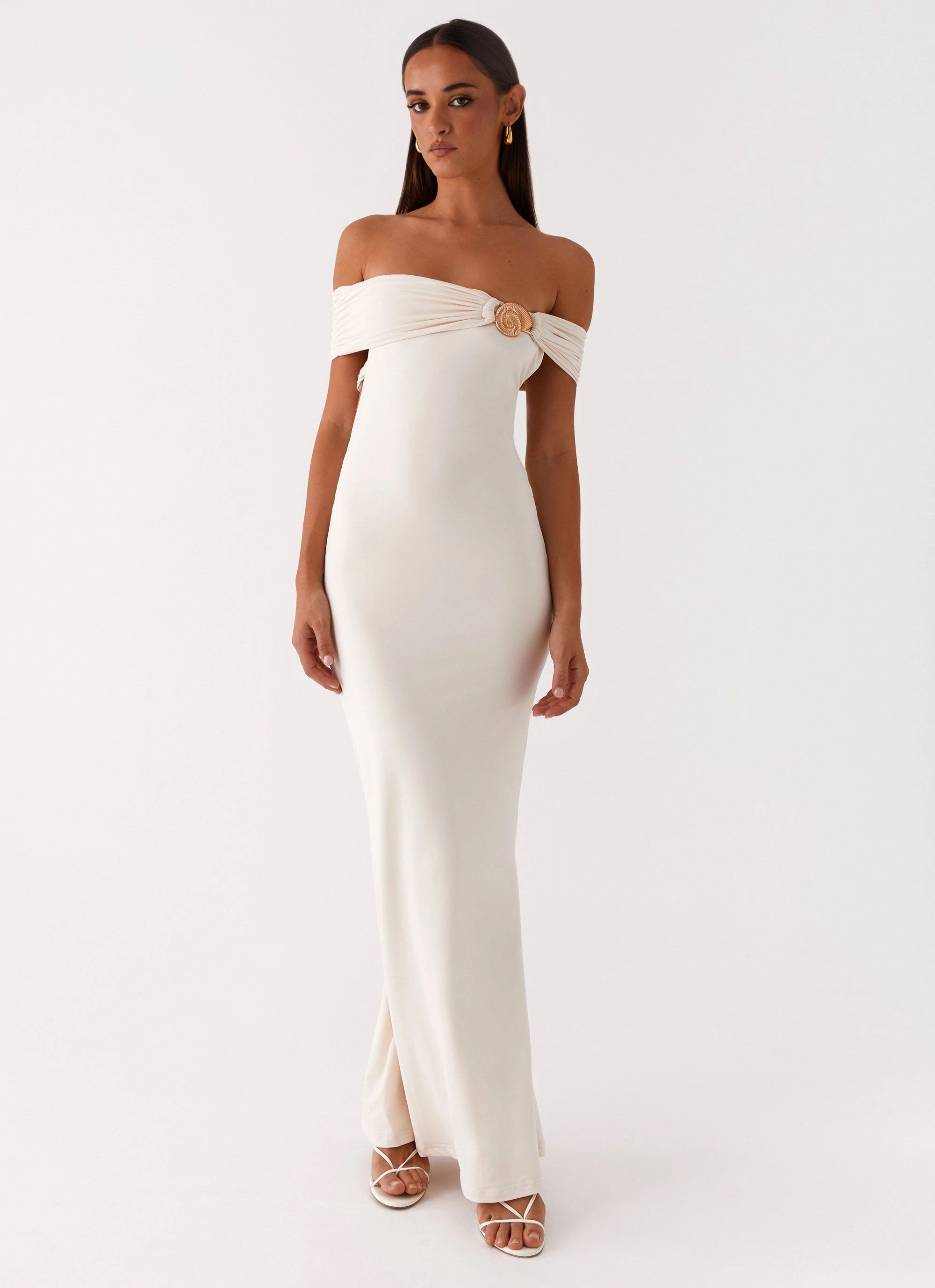 Minimalist Look Illusion Maxi Dress - Ivory