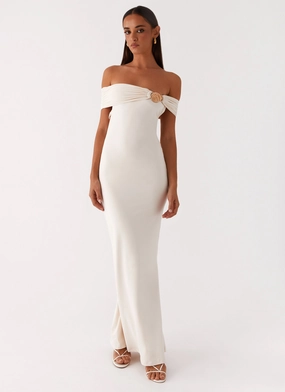 Minimalist Look Illusion Maxi Dress - Ivory