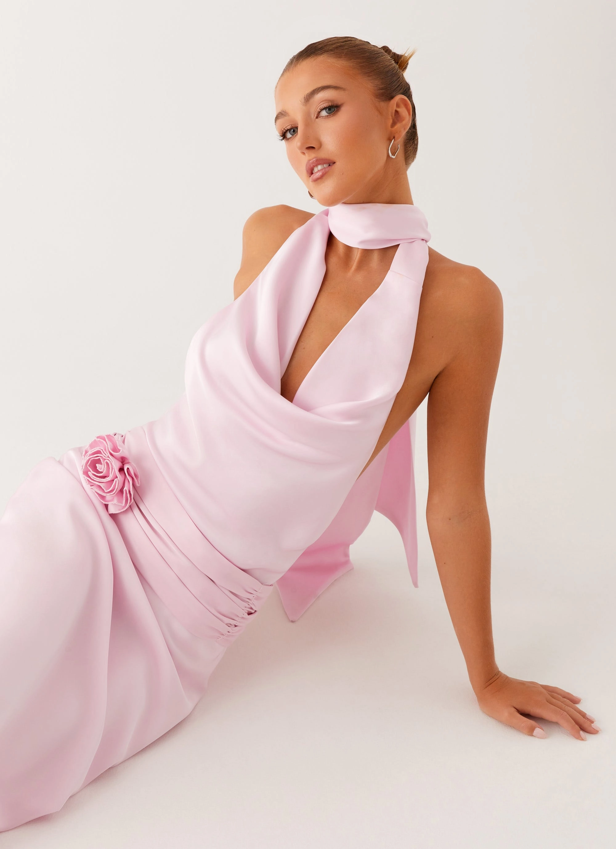 Imani Maxi Dress - Pink Airy Drape