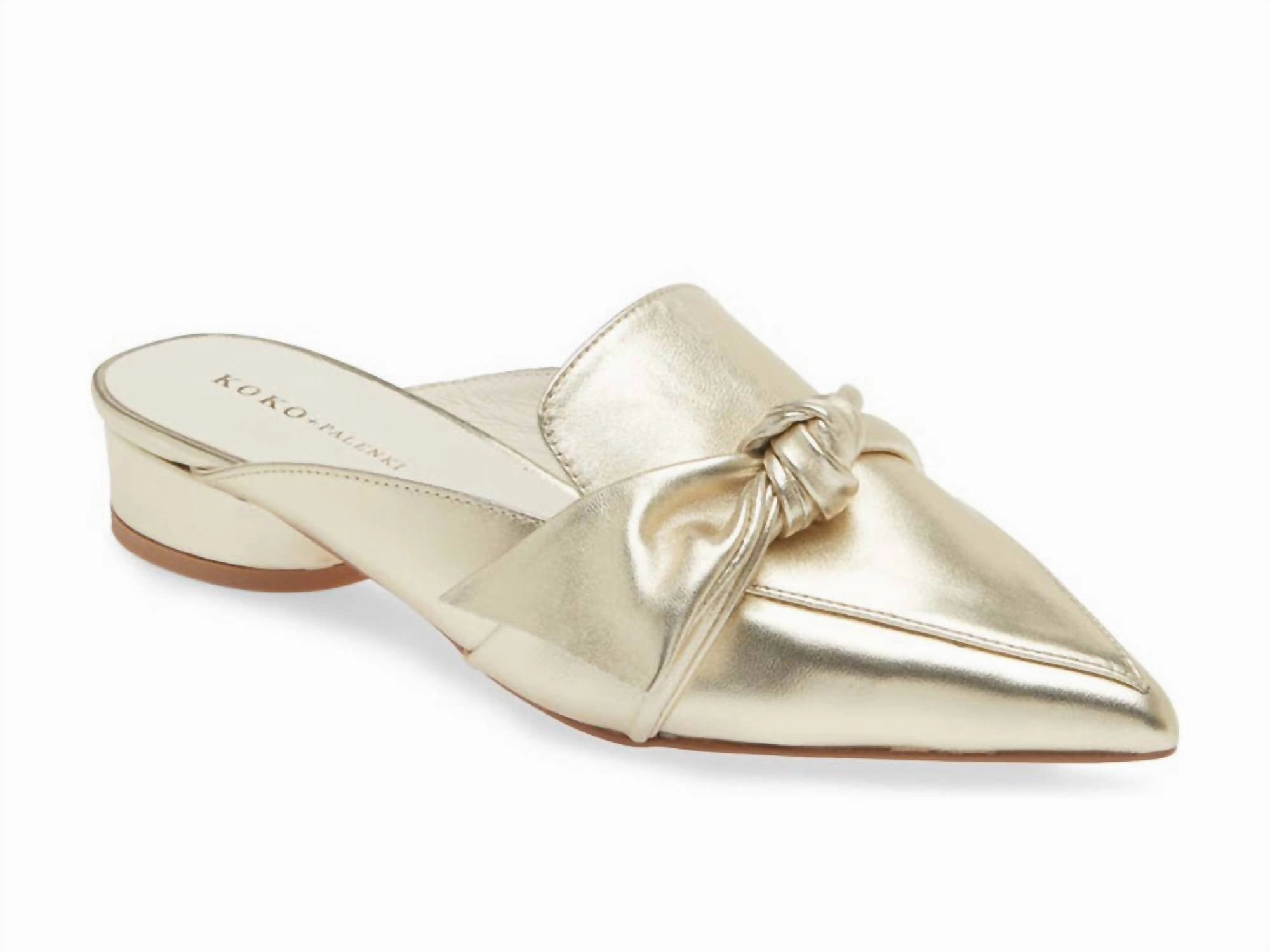 Cozy Slip Footwear Modern Footwear Quantum Pointed Toe Mule In Gold