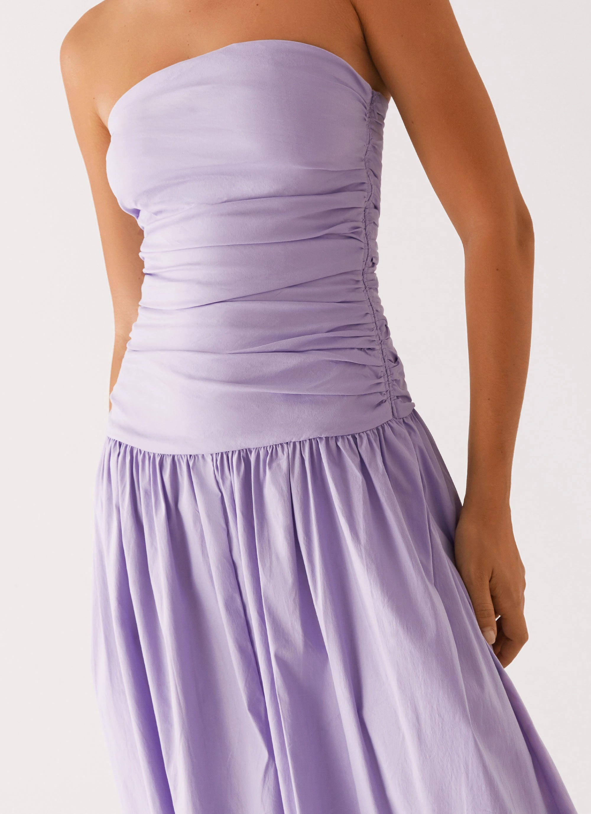Chic Waistband Gentle Flow Carmel Maxi Dress - Lavender