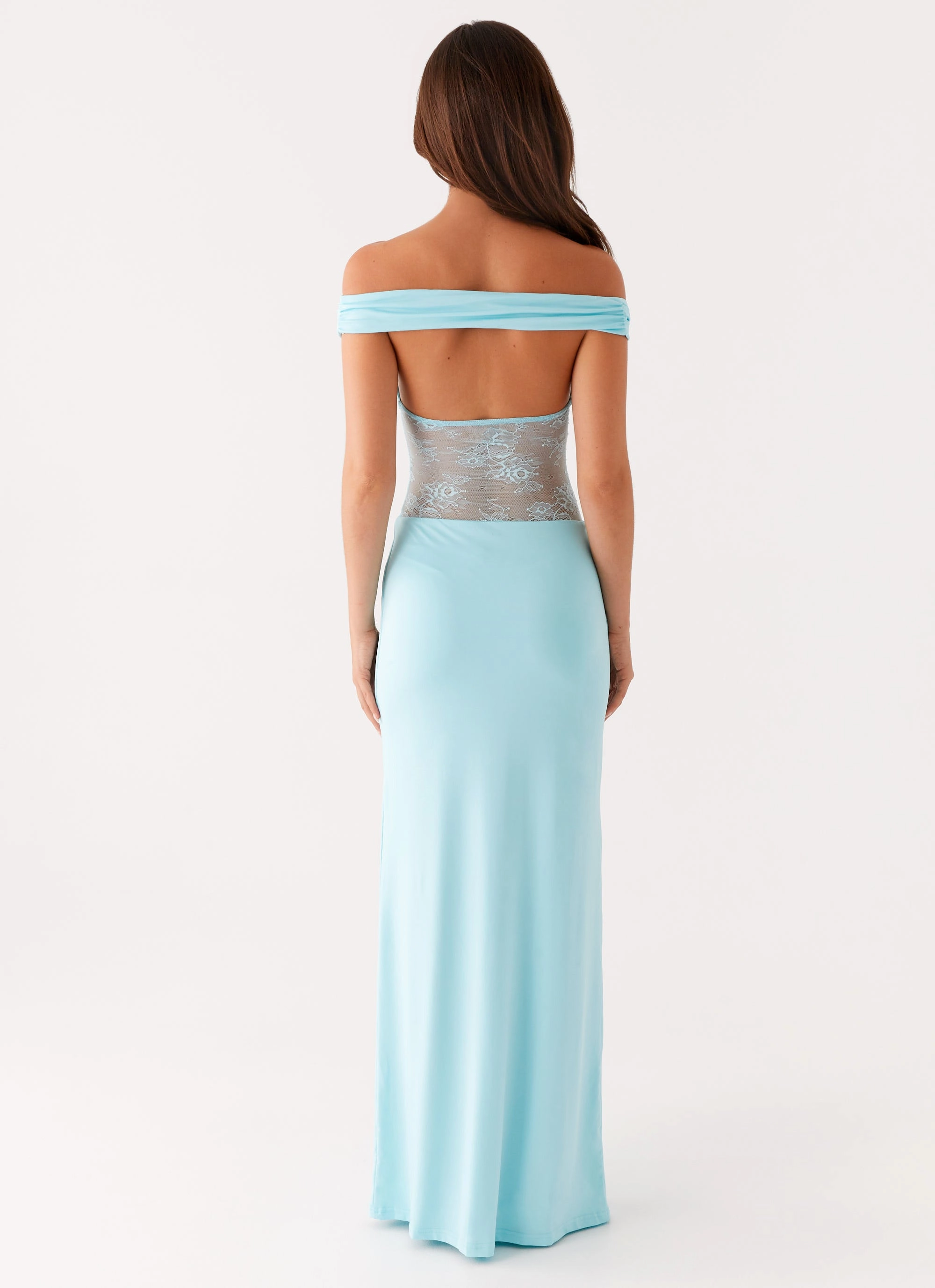 Classic and Chic Cozy Vibes Infatuation Lace Maxi Dress - Turquoise