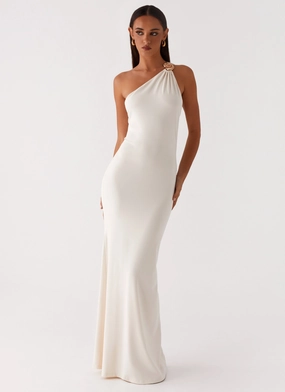 Infinity Maxi Dress - Ivory Light Elegance WideCollarDesign