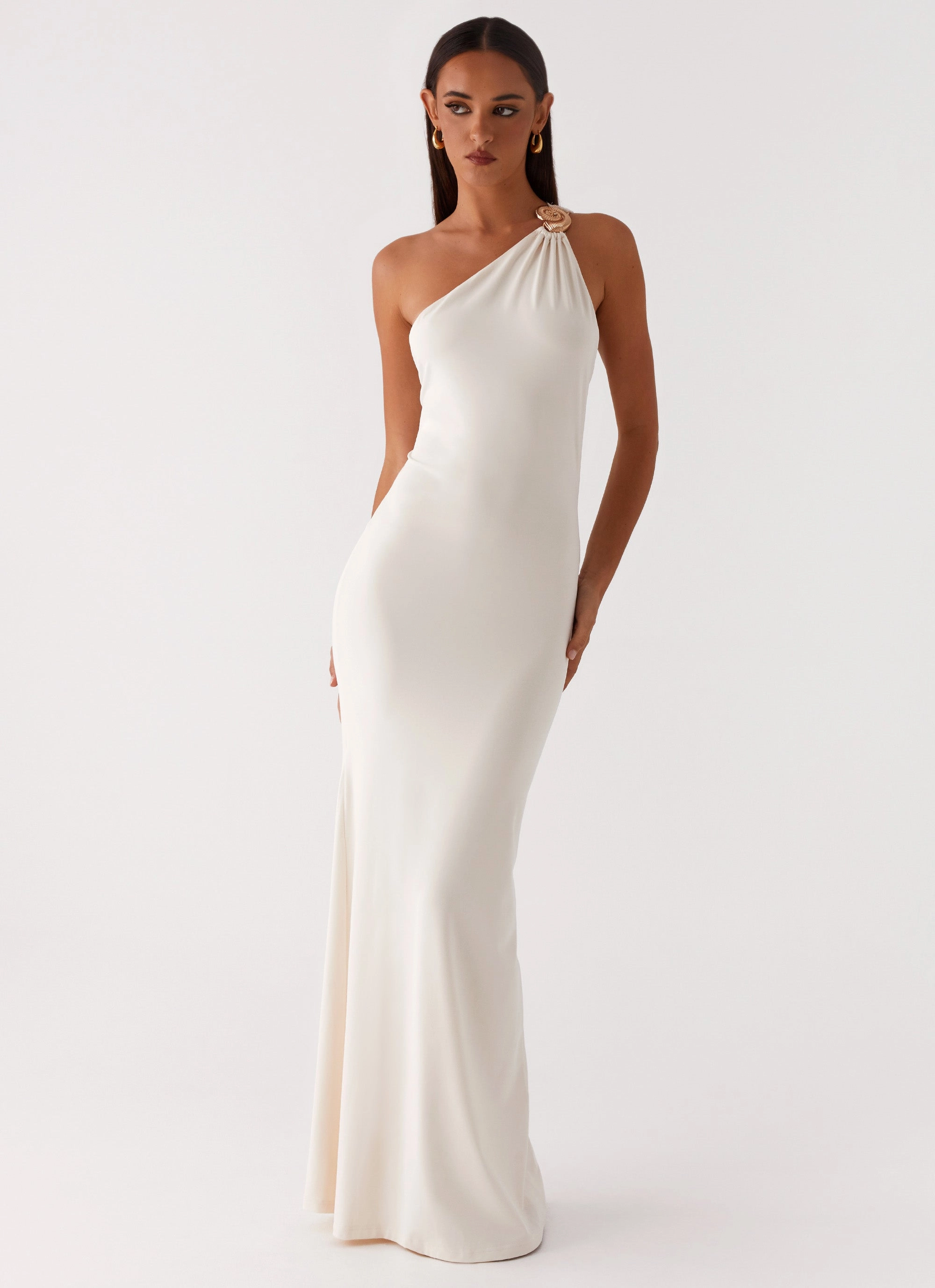 Infinity Maxi Dress - Ivory Light Elegance WideCollarDesign