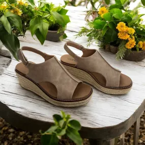 K Bye Wedge Sandals In Taupe temperature regulation