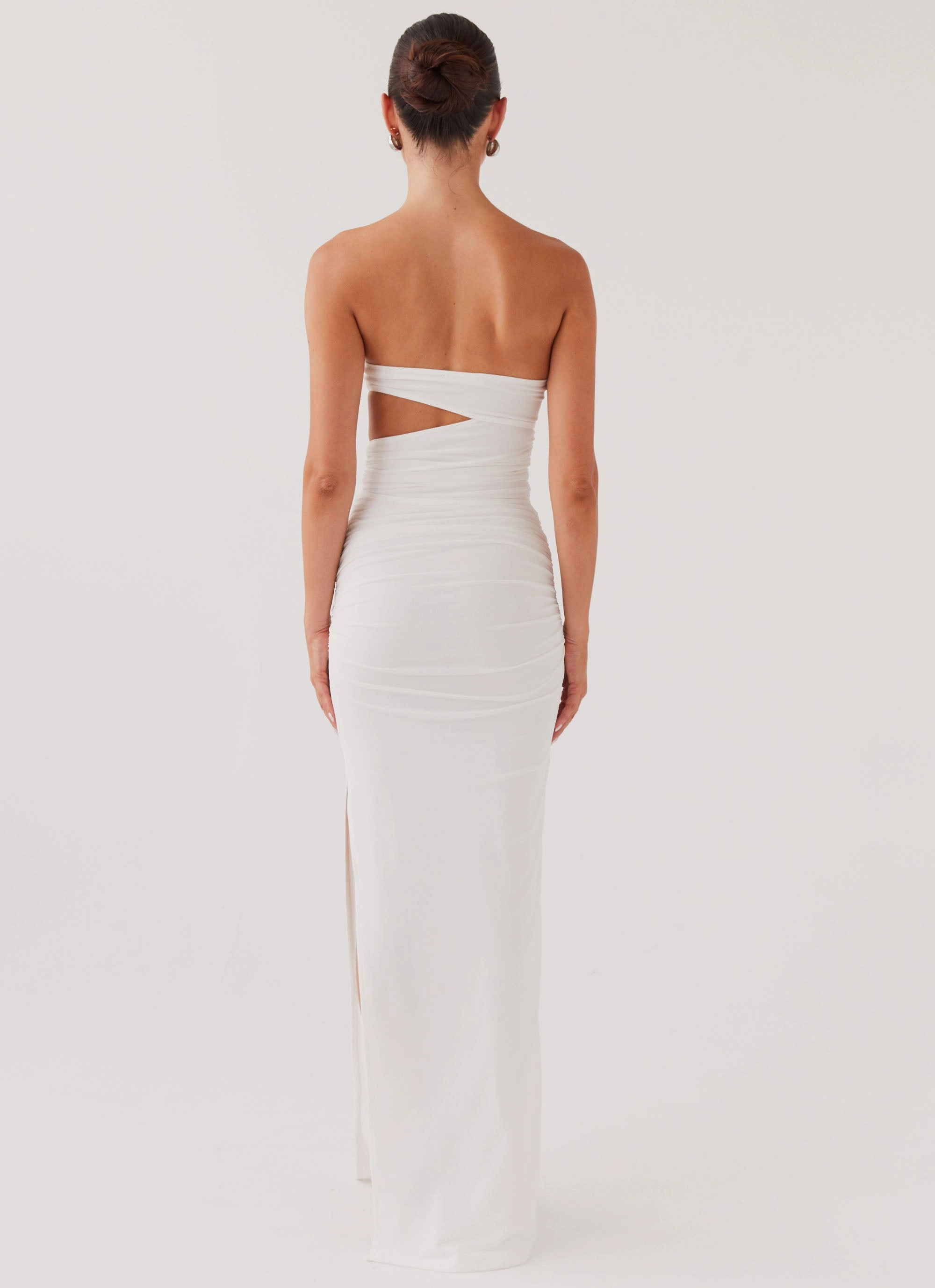 Bohemian-Style Into Pieces Mesh Maxi Dress - White