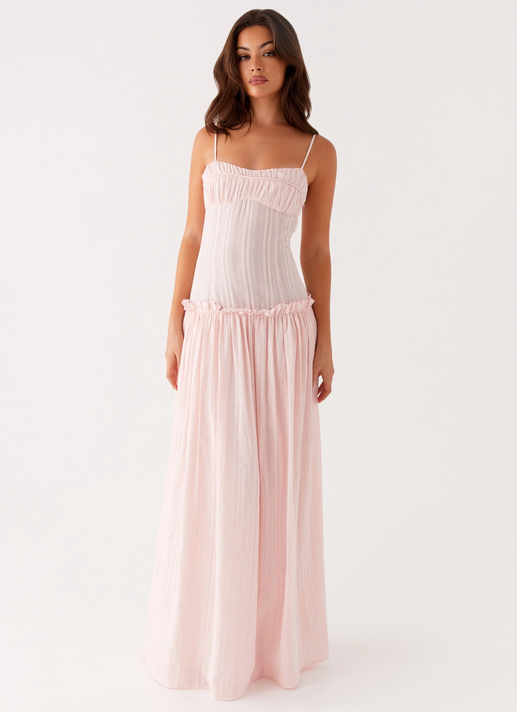 Brunch Fit Quiet Mood Jacinda Drop Waist Maxi Dress - Pink