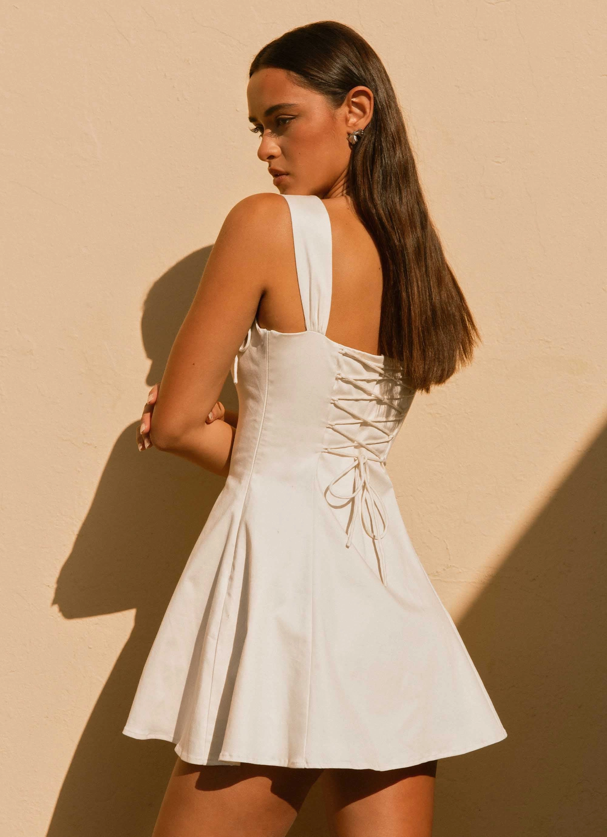 Open Design Jamaya Tie Mini Dress - Ivory