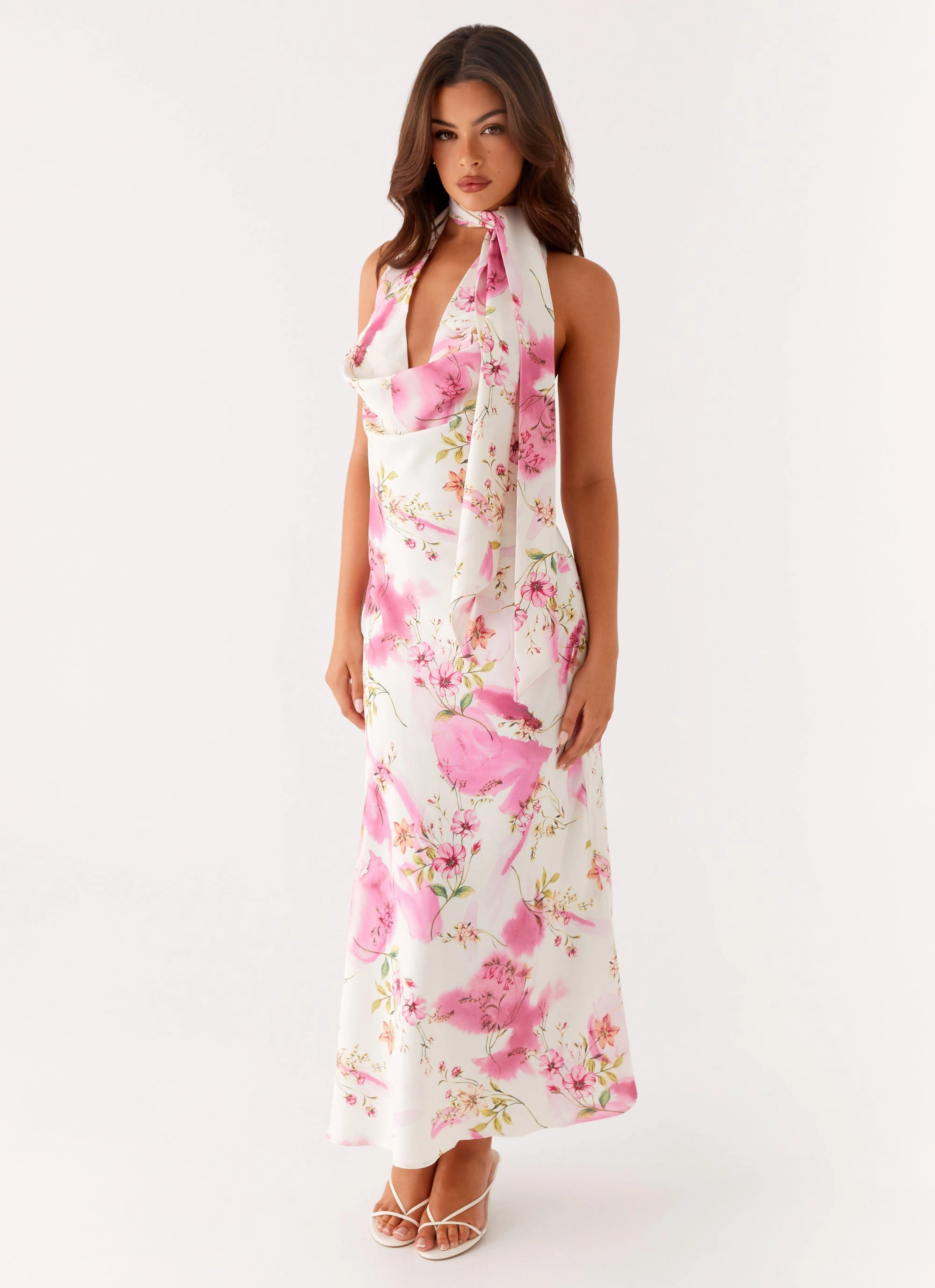 Versatile Layer Chic and Stylish Jensen Midi Dress - Ivory Floral Print