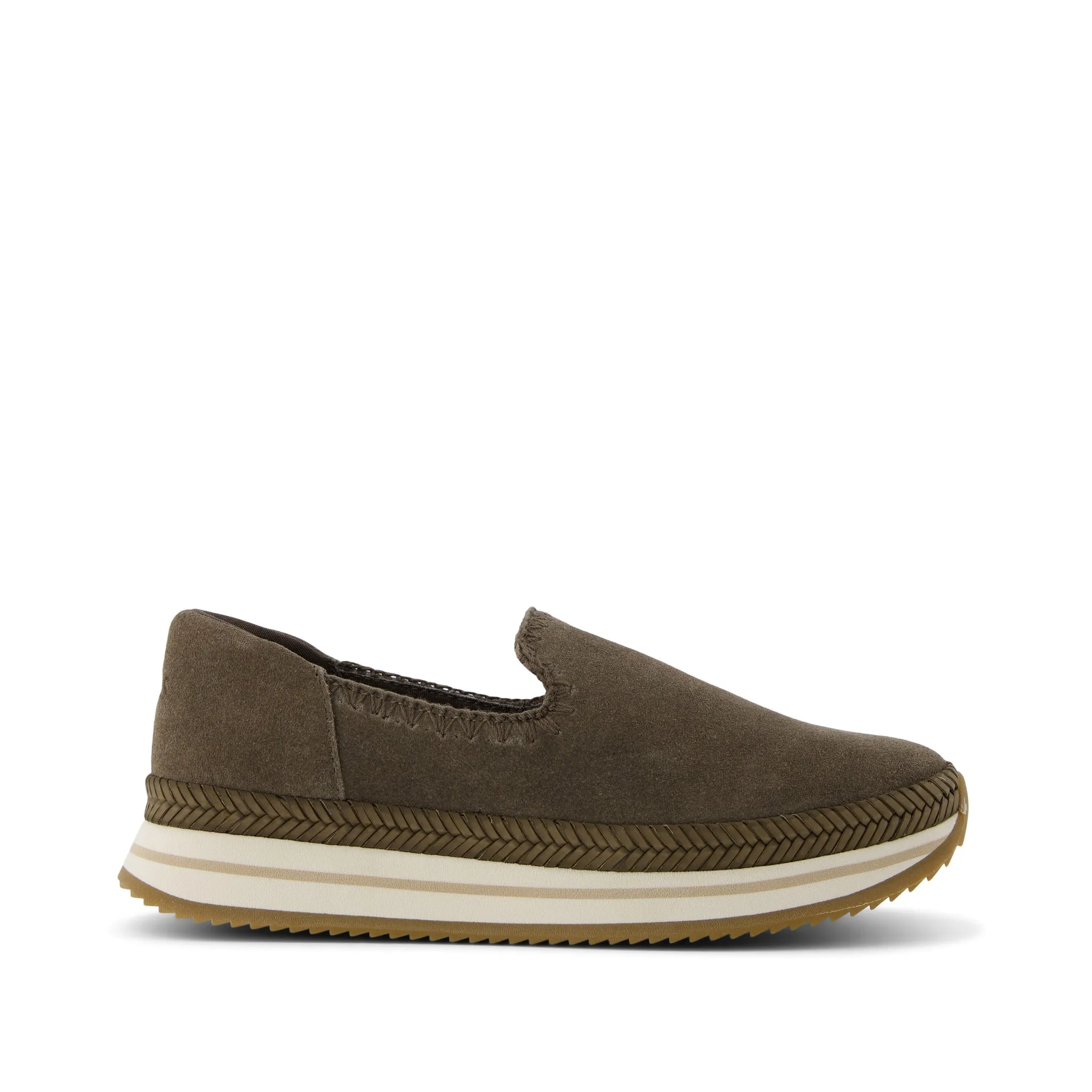 Jocelyn Olive Deco Stitch Espadrille Sneaker Environmentally Friendly Footbed