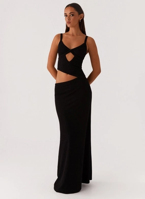 Jocelyn Maxi Dress - Black Shared Moment Wrap Charm