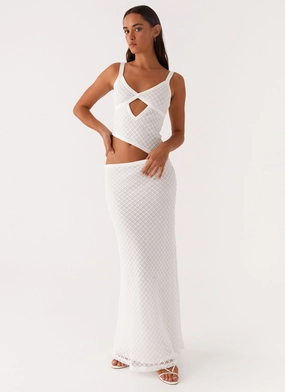 Youthful Look Boho Mood Jocelyn Maxi Dress - White Crochet
