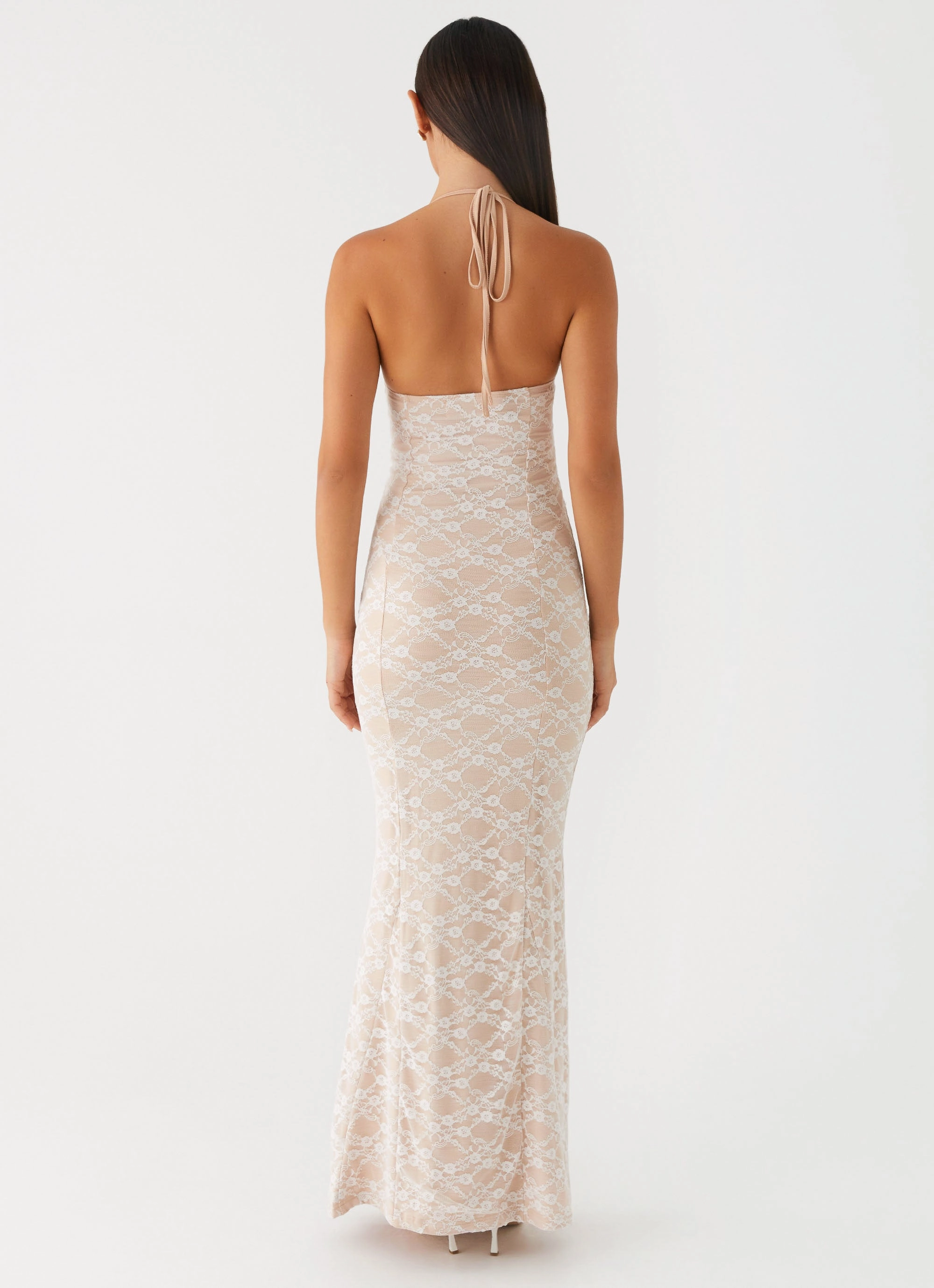 Jolina Lace Maxi Dress - White Fall Comfort
