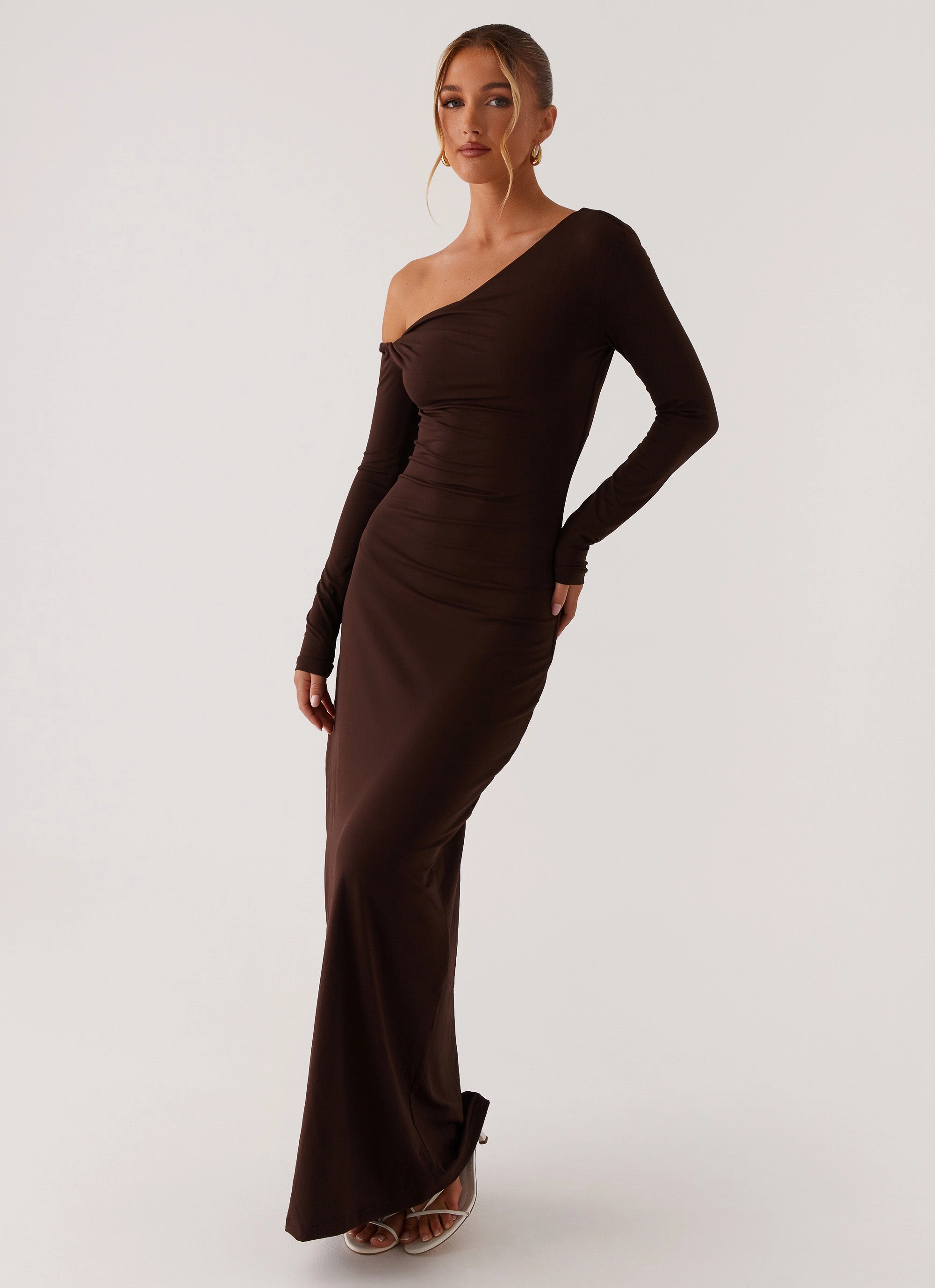 Jordana Twist Maxi Dress - Brown Formal Outfit Refined Mood