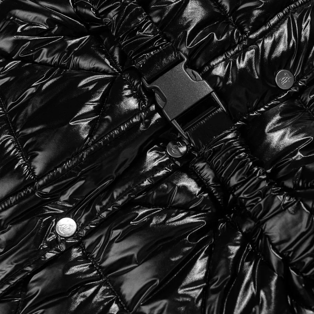 Juicy Couture High Shine Belted Puffa Jacket Junior Discuss Treasure