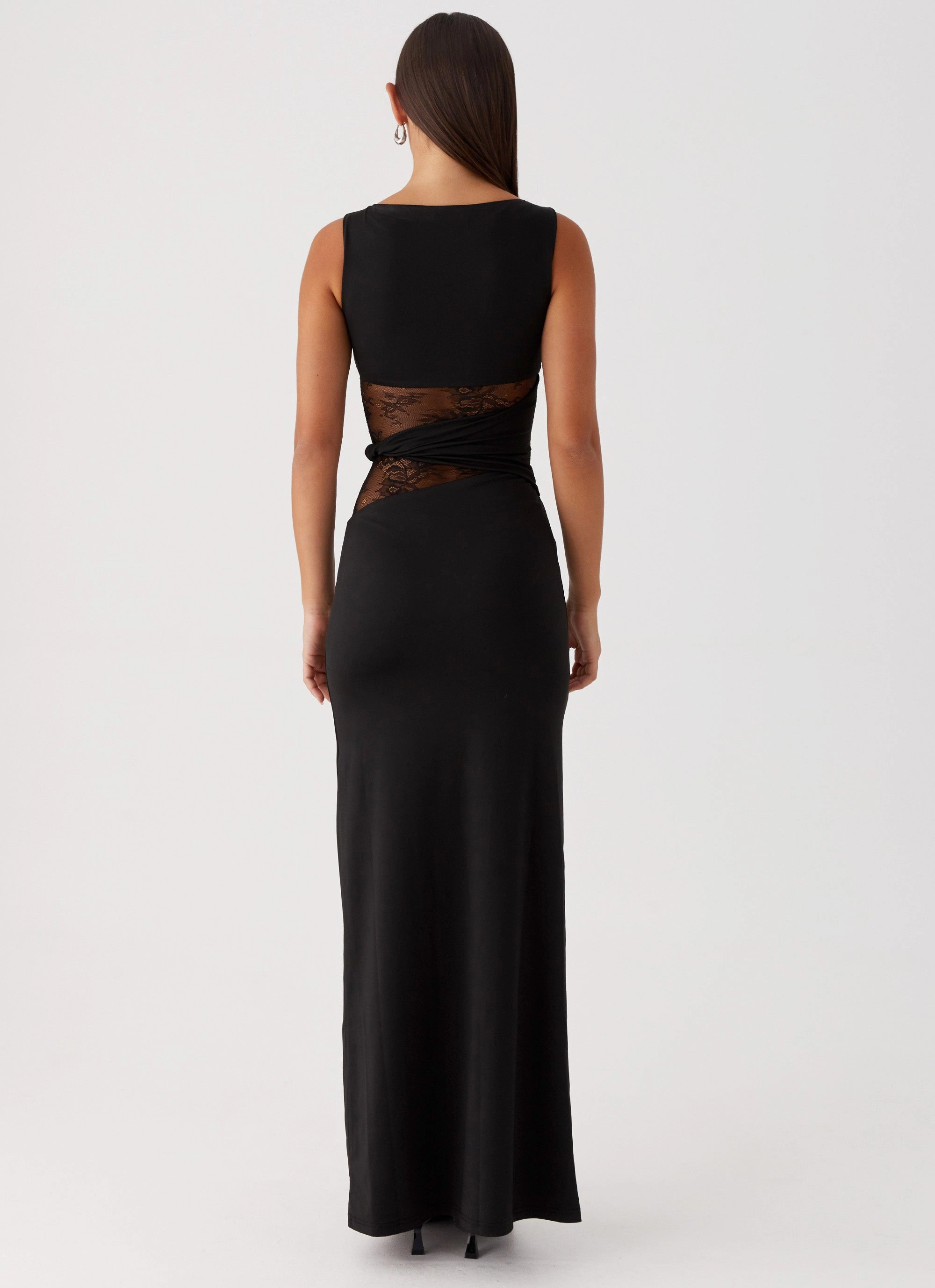 Lower Hem Karma Maxi Dress - Black