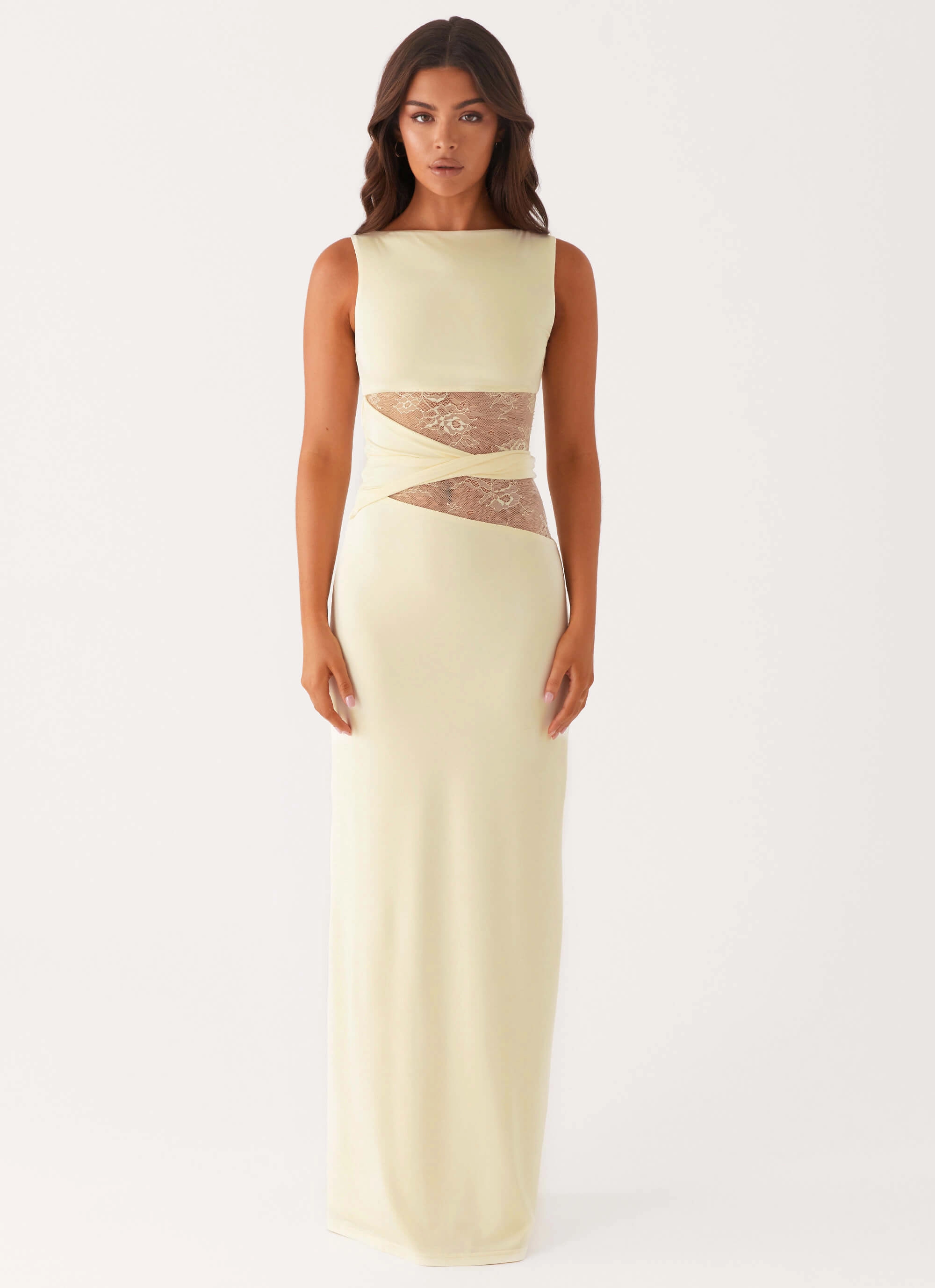 Feminine Details Functional Layer Karma Maxi Dress - Yellow