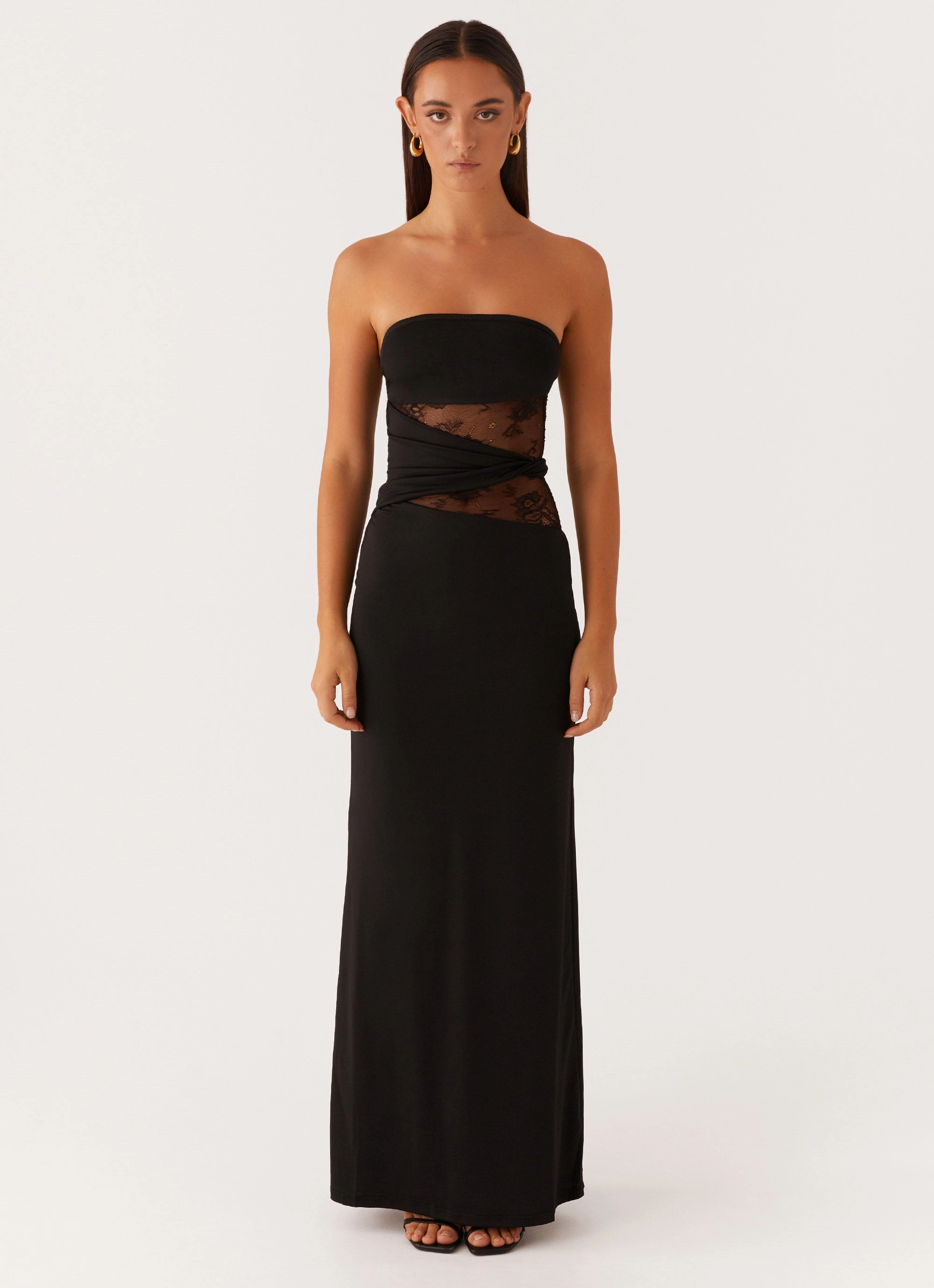 Karma Strapless Maxi Dress - Black Removable-Straps