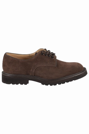 Subtle shade Lace-Up Brown Suede Shoes With Durable Rubber Sole