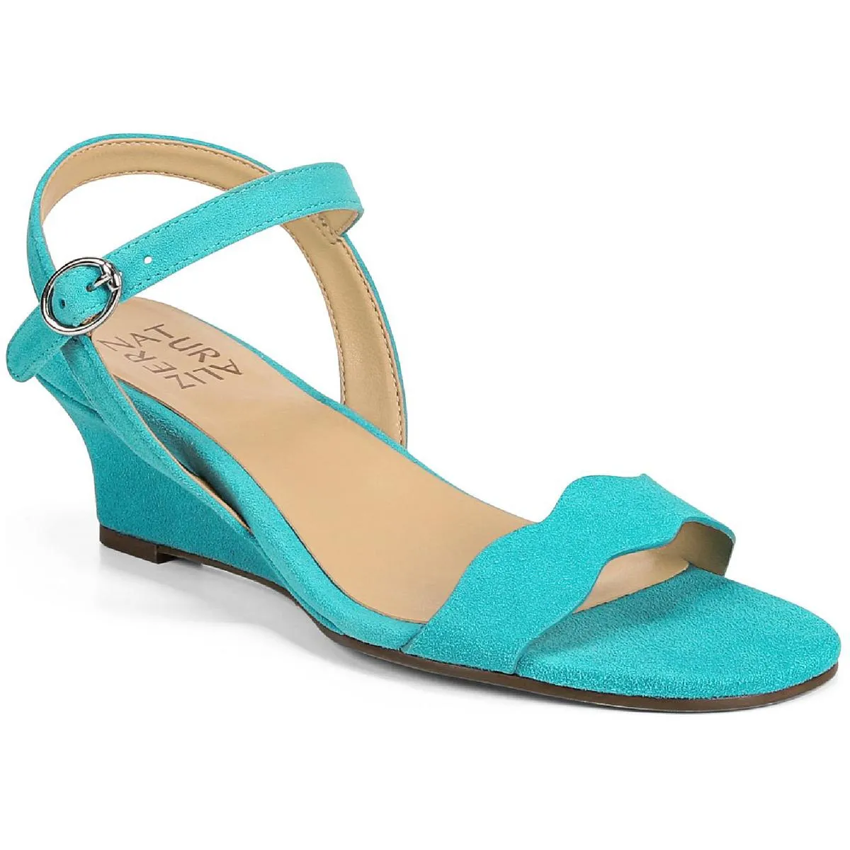 Lacey Womens Leather Ankle Strap Wedge Sandals Sandal Insole Wear Anywhere