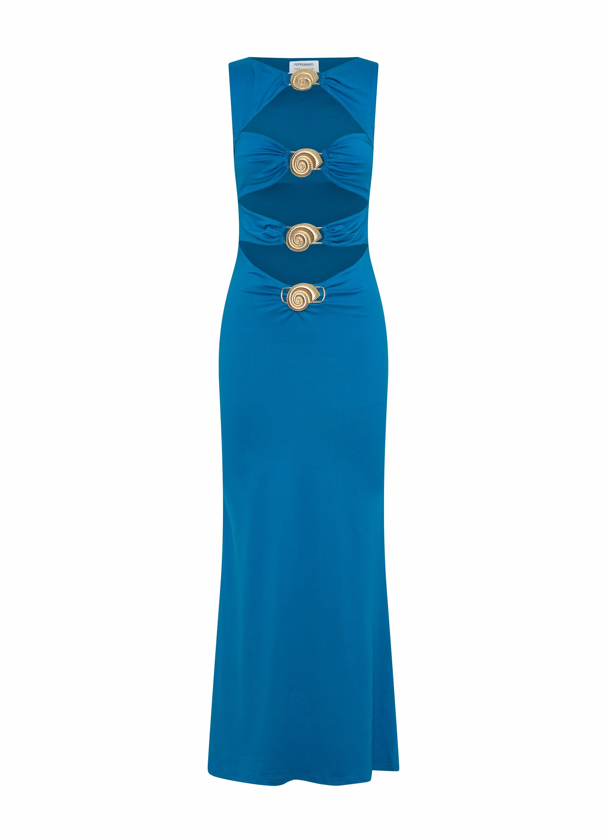 Lagoon Cut Out Maxi Dress - Royal Blue Sleek Waistband
