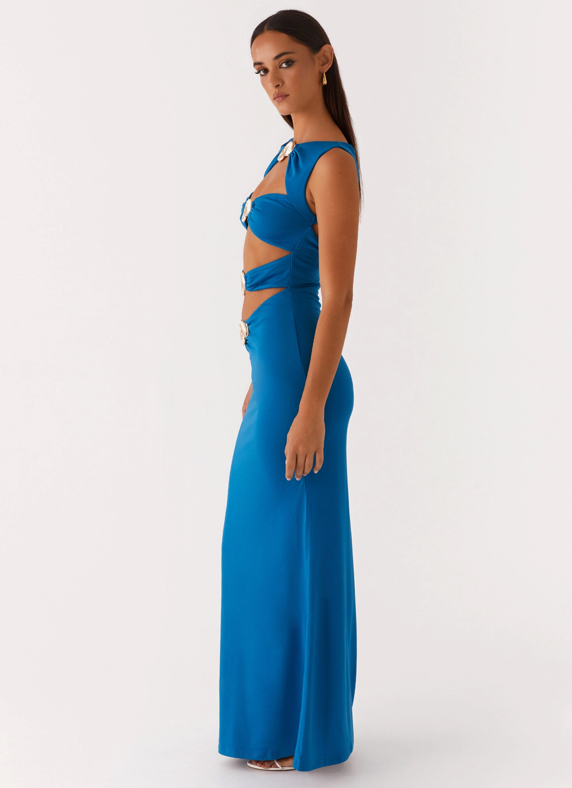 Grab Quick Lagoon Cut Out Maxi Dress - Royal Blue