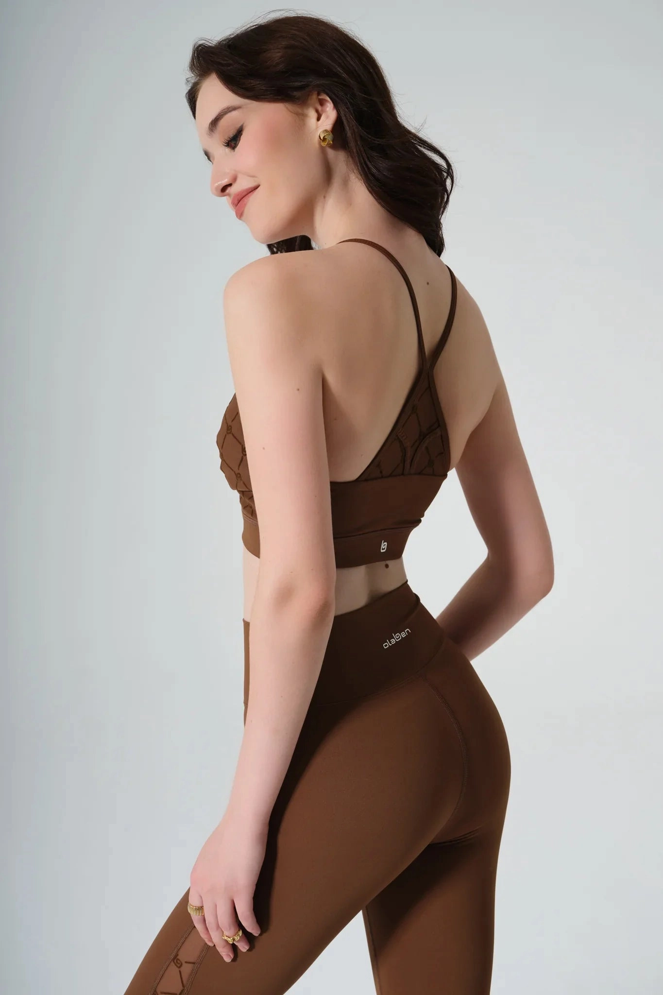 color blocking Lani Monogram Bra - Gingerbread