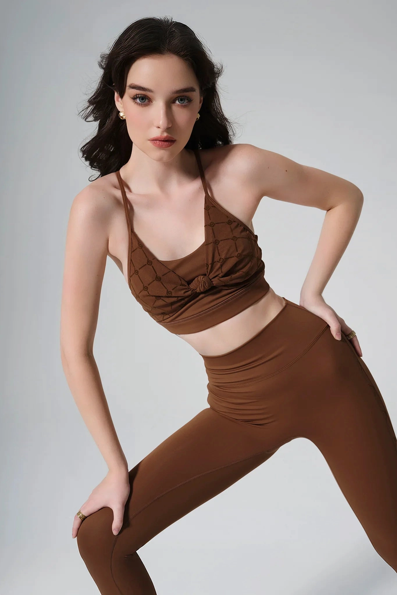 Odor Resistant Treatment Indoor Comfort Lani Monogram Bra - Gingerbread