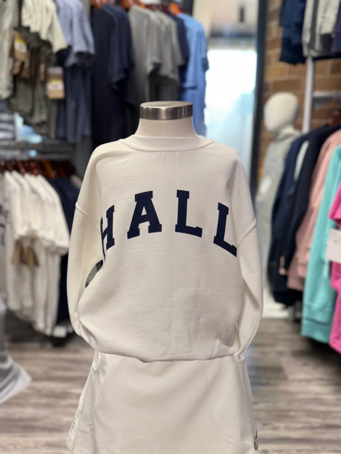 Youth Girl's Sweatshirt, white, HALL in navy product value for money