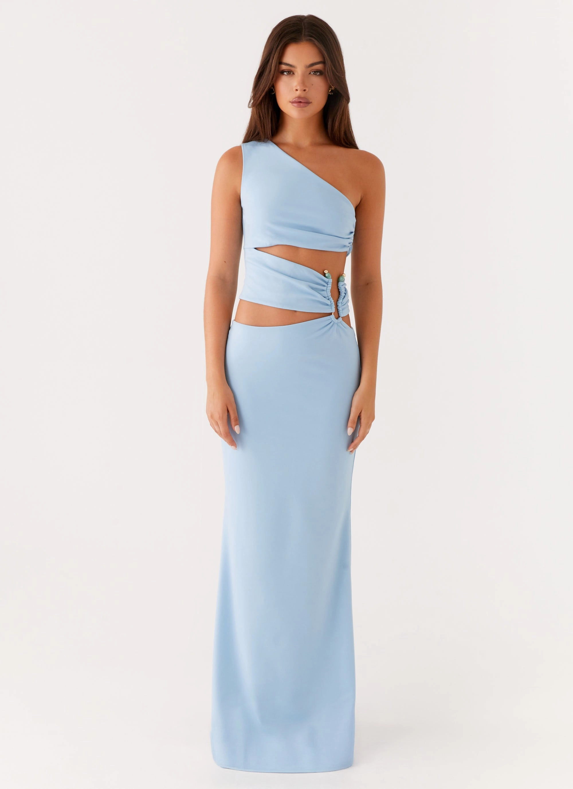 Tailored-fit Sleek Motion Laylani Cut Out Maxi Dress - Blue