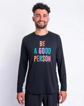 All Purpose Weave Design License to Train Long-Sleeve Shirt - Black - lululemon // BE A GOOD PERSON *Pre-Order*