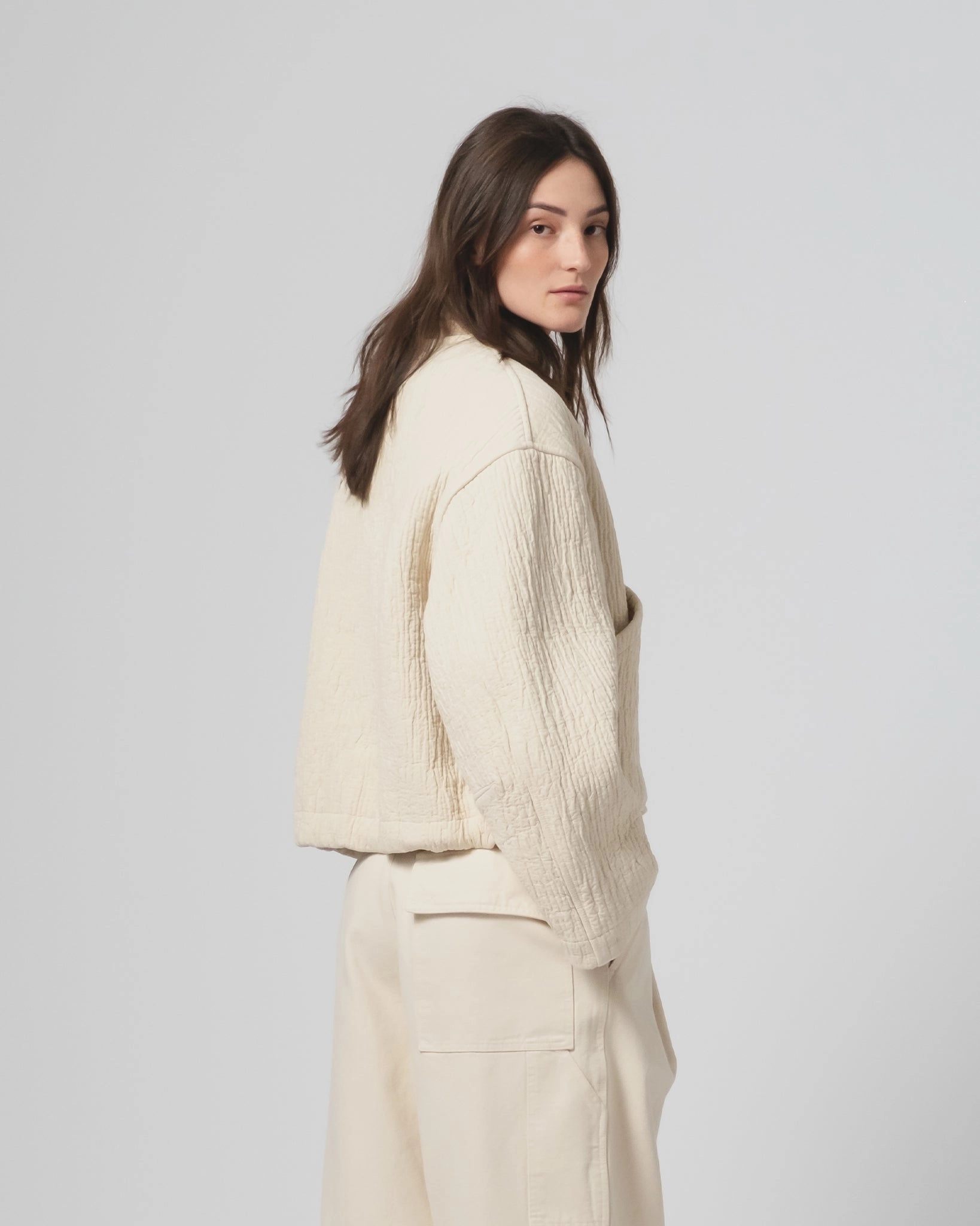 thrift - store find G.o.D Nuclear Jacket Fjord Jacquard Wheat