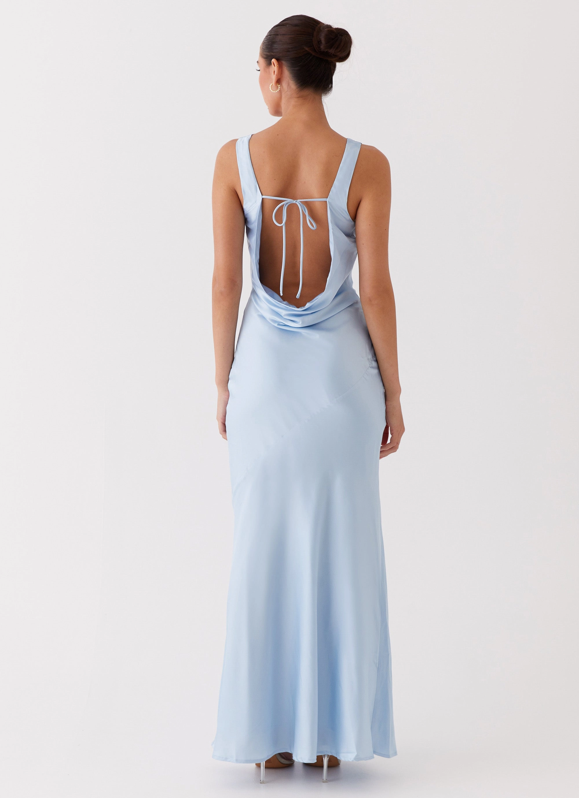 Chic beachwear dress Be Mine Satin Maxi Dress - Blue