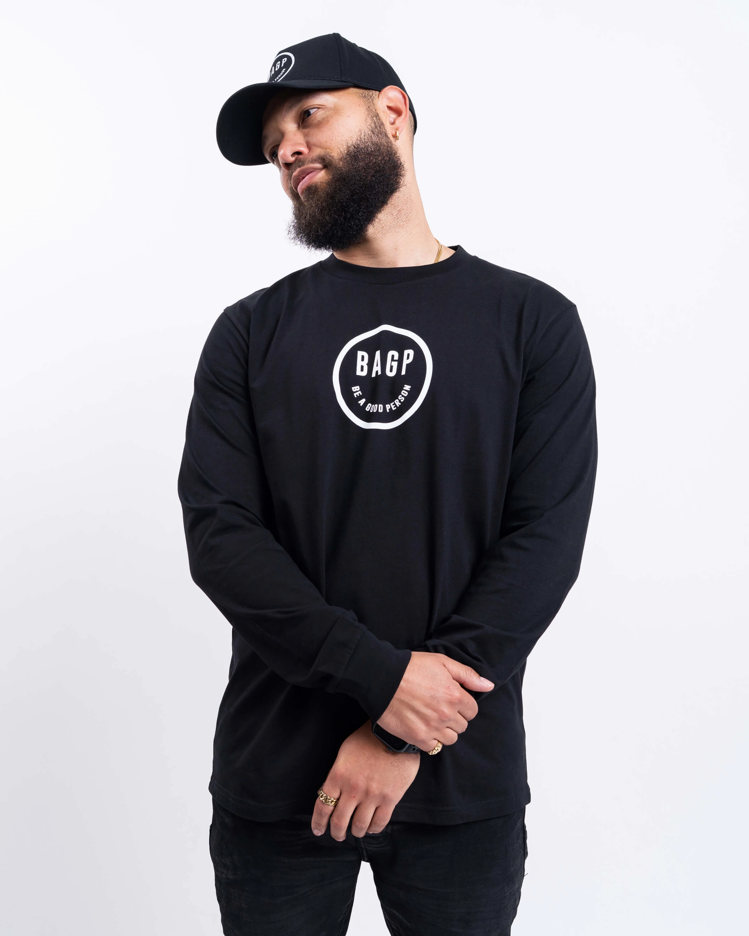 Smiley Long Sleeve - Black Odor Resistant Material